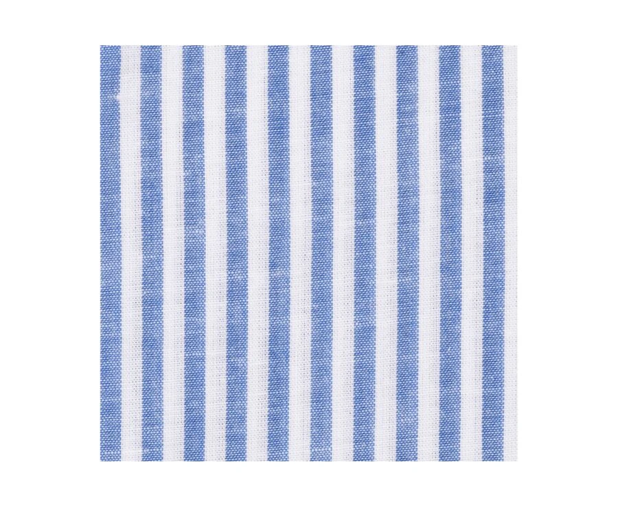 Chemise Coton Et Lin Rayures Bleues Et Blanches - EDIBERT 9 Chemise Coton Et Lin Rayures Bleues Et Blanches - EDIBERT – Image 7