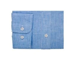 Chemise Coton Et Lin Bleu Et Liseré Blanc - EDIBERT -Boutique Pop Mey Edlich 012760d1 edibert bleu et lisere blanc 6