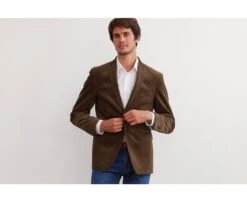 Blazer Homme Velours Côtelé Lavé Taupe Foncé - LÉONTILDE