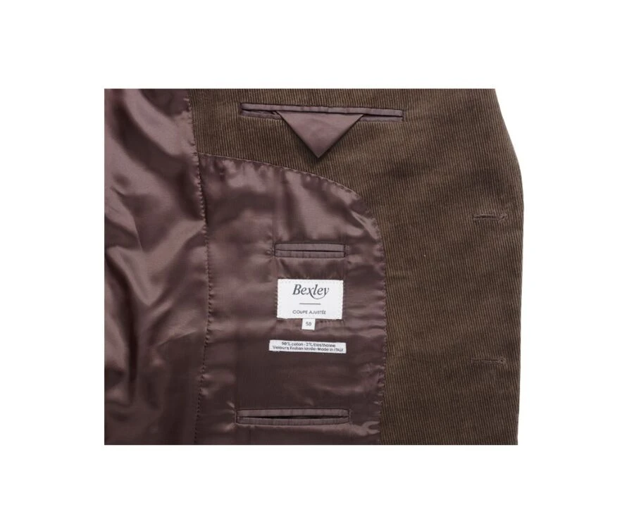 Blazer Homme Velours Côtelé Lavé Taupe Foncé - LÉONTILDE 7 Blazer Homme Velours Côtelé Lavé Taupe Foncé - LÉONTILDE – Image 5