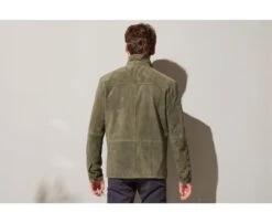 Veste En Cuir Daim Vert Tilleul - FAUSTIN -Boutique Pop Mey Edlich 013010b6 faustin vert tilleuil 2
