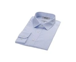 Chemise Homme Blanches à Rayures Bleues Claires - GEOFFROY -Boutique Pop Mey Edlich 01327009 geoffroy bleu clair et blanc 5