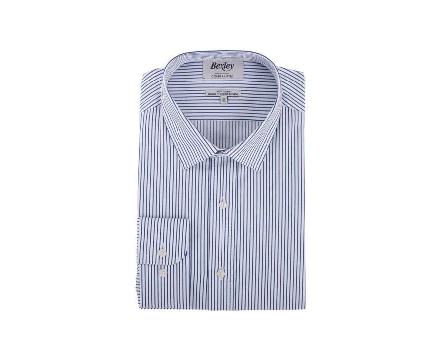 Chemise Homme à Rayures Bleues - GEOFFROY 5 Chemise Homme à Rayures Bleues - GEOFFROY – Image 3