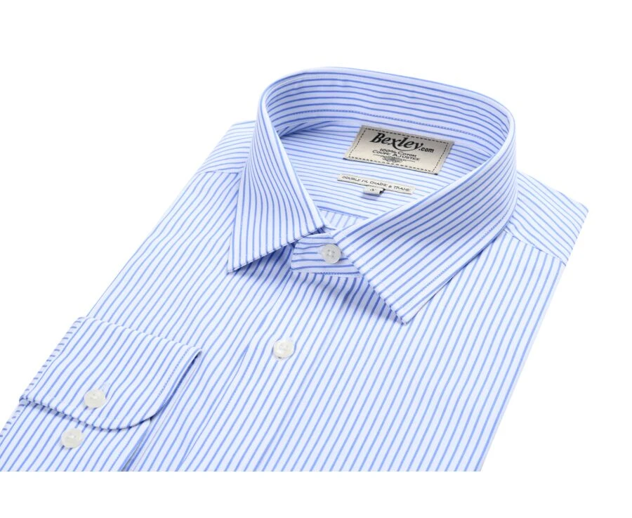 Chemise Blanche à Rayures Bleues - GEOFFROY 7 Chemise Blanche à Rayures Bleues - GEOFFROY – Image 5