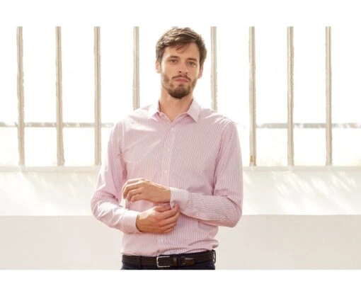 Chemise Blanche à Rayures Rouges - GEOFFROY 6 Chemise Blanche à Rayures Rouges - GEOFFROY -Boutique Pop Mey Edlich 01327085 geoffroy blanc et rouge 1bis