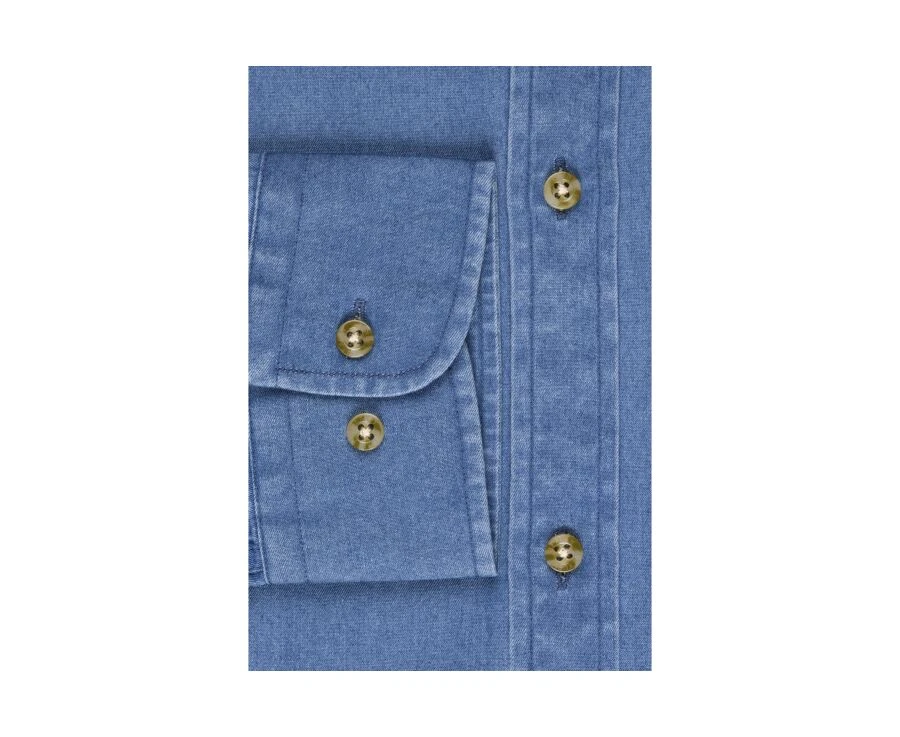 Chemise Jean Denim Indigo - Col Officier - JOSEPH 9 Chemise Jean Denim Indigo - Col Officier - JOSEPH – Image 7