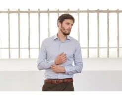 Chemise Blanche à Petits Carreaux Vert Foncé - SALVATORE