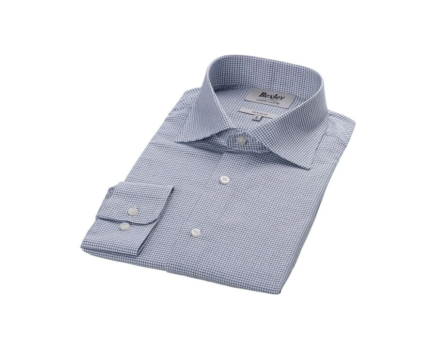 Chemise Blanche à Petits Carreaux Vert Foncé - SALVATORE 7 Chemise Blanche à Petits Carreaux Vert Foncé - SALVATORE – Image 5