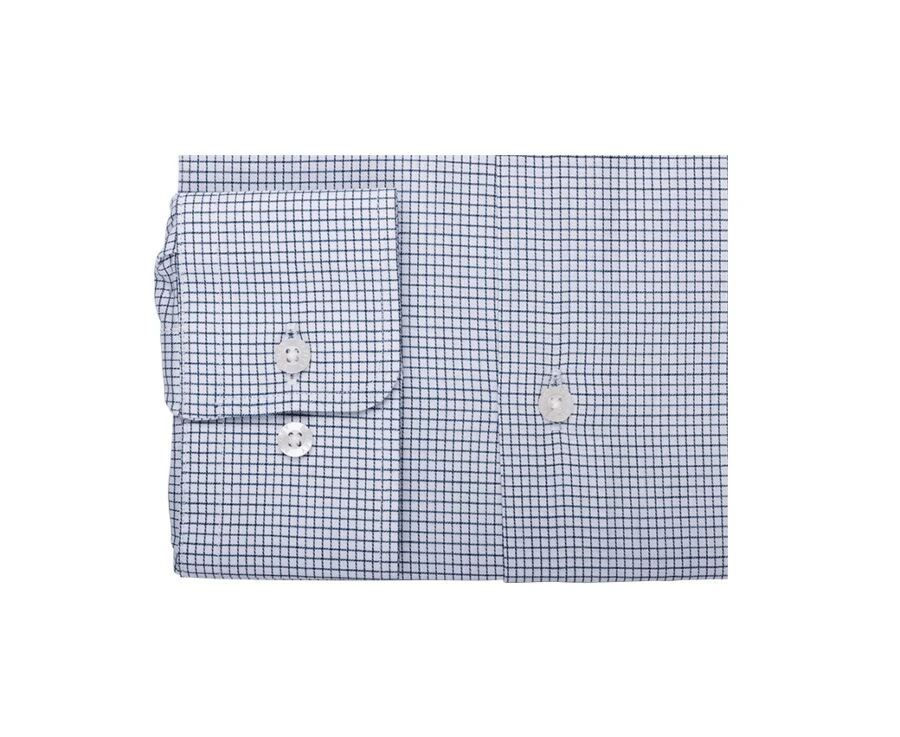 Chemise Blanche à Petits Carreaux Vert Foncé - SALVATORE 8 Chemise Blanche à Petits Carreaux Vert Foncé - SALVATORE – Image 6