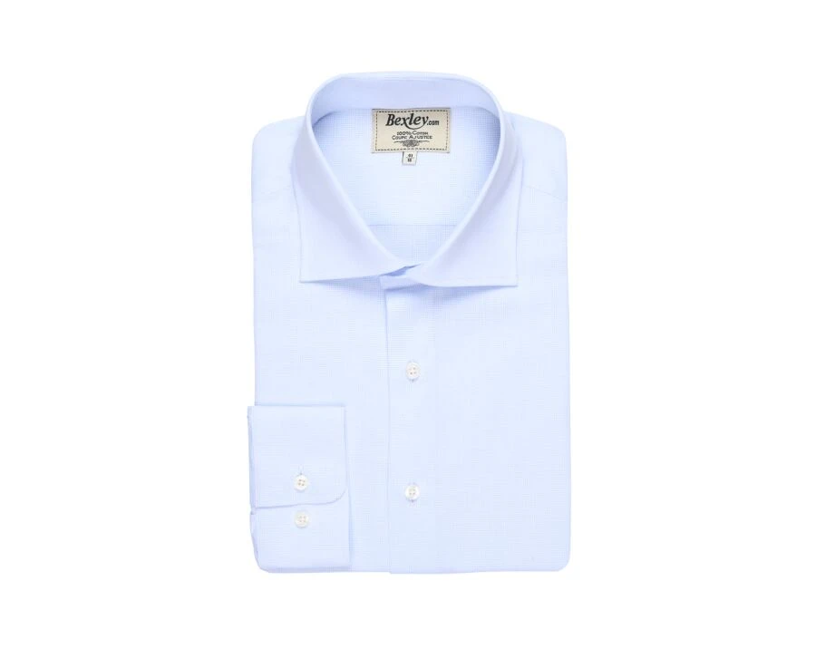 Chemise Coton Bleue Claire - Col Italien - ANGELO 6 Chemise Coton Bleue Claire - Col Italien - ANGELO – Image 4