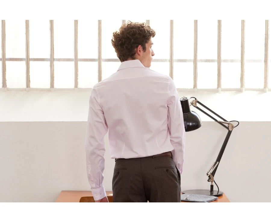 Chemise Oxford Rose - Col Italien - ERNESTO 4 Chemise Oxford Rose - Col Italien - ERNESTO – Image 2