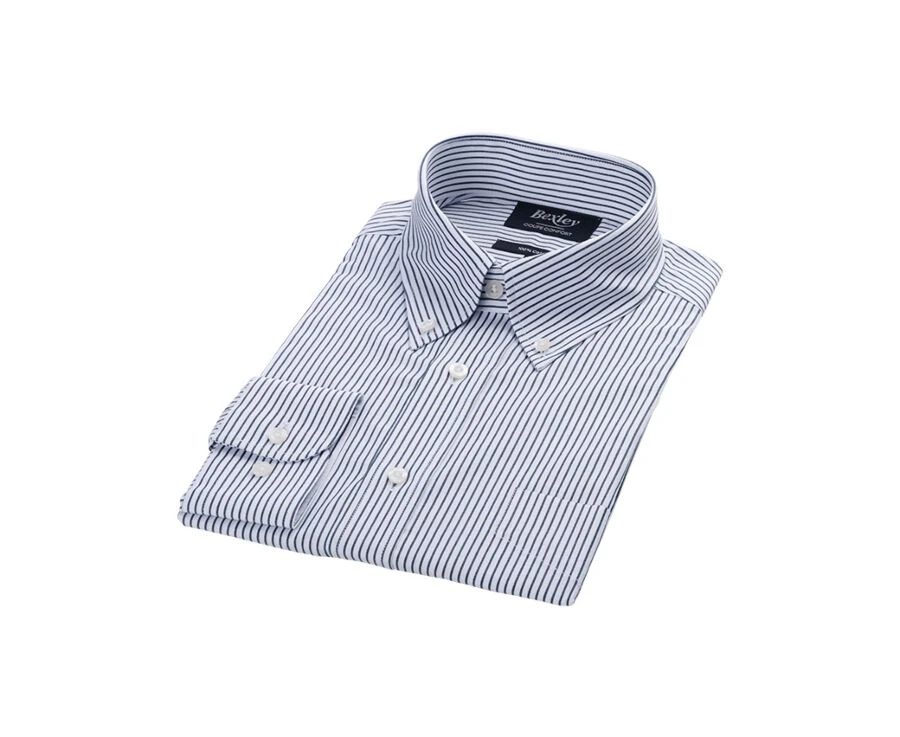 Chemise Blanche à Rayures Vertes Foncées Et Poche Poitrine - BRODERICK 6 Chemise Blanche à Rayures Vertes Foncées Et Poche Poitrine - BRODERICK – Image 4