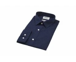 Chemise Imprimée Marine Motif Cognac - LÉONCE -Boutique Pop Mey Edlich 013440aj leonce navy et cognac 5