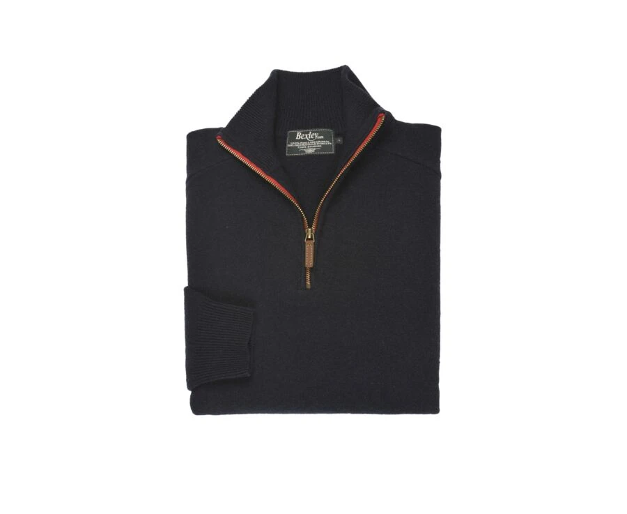 Pull Laine Col Zippé Marine- KENNY II 6 Pull Laine Col Zippé Marine- KENNY II – Image 4