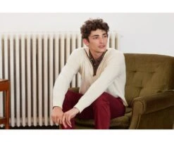 Pull Col Zippé Homme Laine Écru - KEITHY -Boutique Pop Mey Edlich 0134700j keithy ecru 3