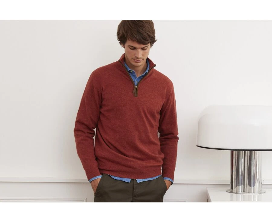 Pull Col Zippé Homme Laine Epice Chiné - KEITHY 3 Pull Col Zippé Homme Laine Epice Chiné - KEITHY