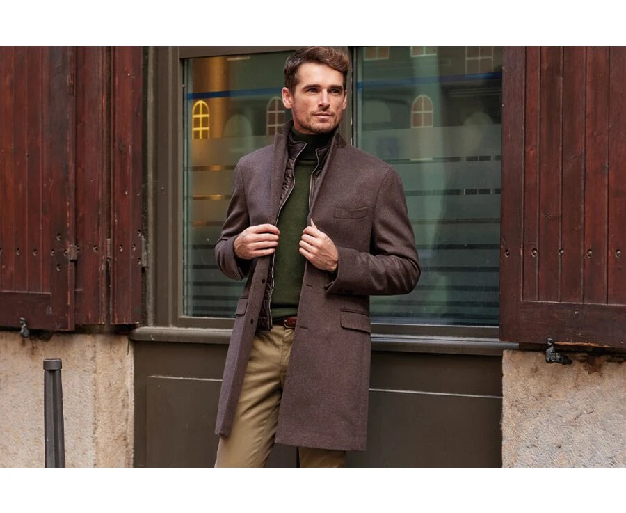 Manteau Homme Laine Cachemire Hiver Chocolat - HONORÉ II 3 Manteau Homme Laine Cachemire Hiver Chocolat - HONORÉ II