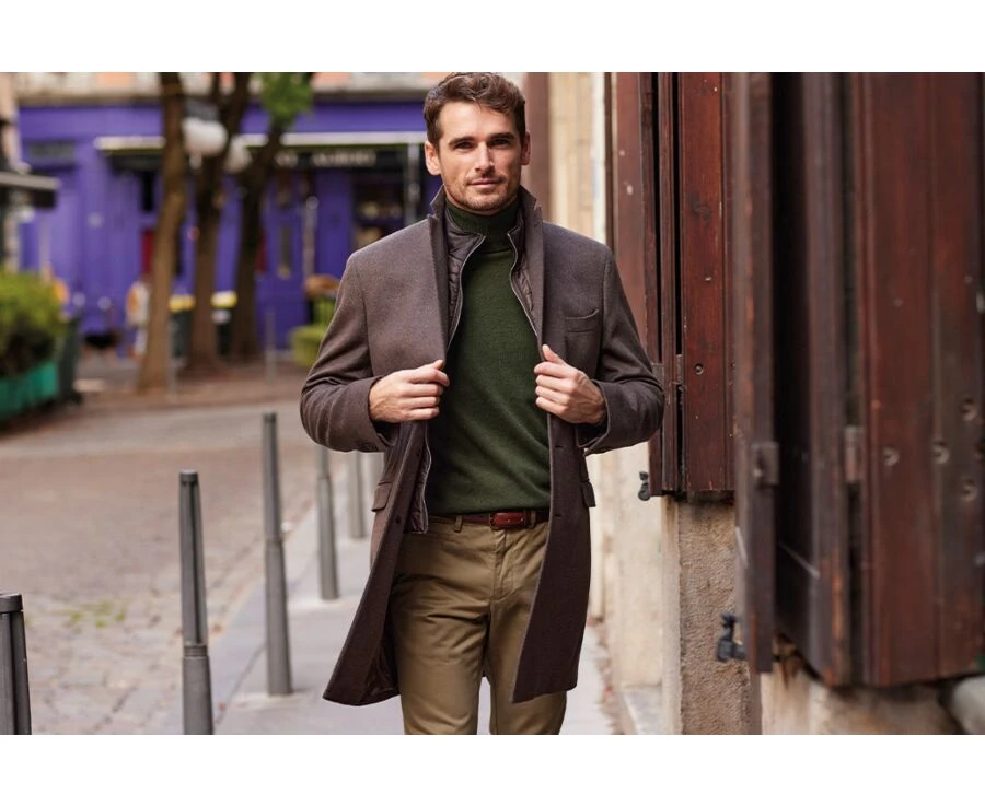 Manteau Homme Laine Cachemire Hiver Chocolat - HONORÉ II 4 Manteau Homme Laine Cachemire Hiver Chocolat - HONORÉ II – Image 2