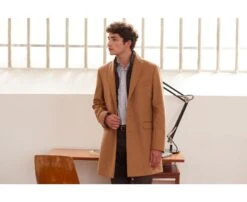 Manteau Homme Laine Cachemire Hiver Camel - HONORÉ II
