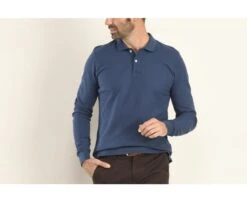 Polo Manches Longues Homme Bleu - ANDY II ML