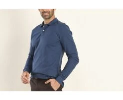 Polo Manches Longues Homme Bleu - ANDY II ML -Boutique Pop Mey Edlich 01365006 andyii bleu 3