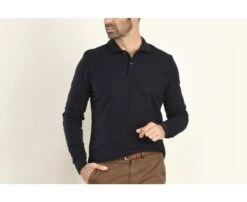 Polo Manches Longues Homme Marine - ANDY II ML