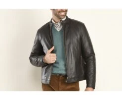 Blouson Cuir Homme Chocolat - CARTER