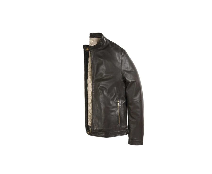 Blouson Cuir Homme Chocolat - CARTER 8 Blouson Cuir Homme Chocolat - CARTER – Image 6