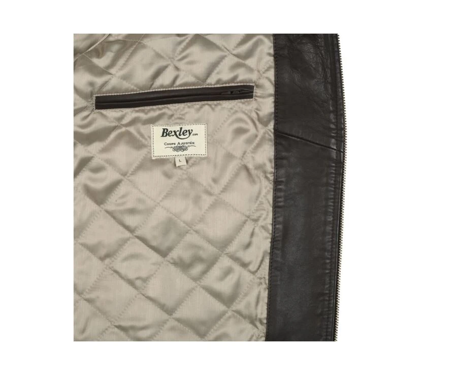 Blouson Cuir Homme Chocolat - CARTER 9 Blouson Cuir Homme Chocolat - CARTER – Image 7