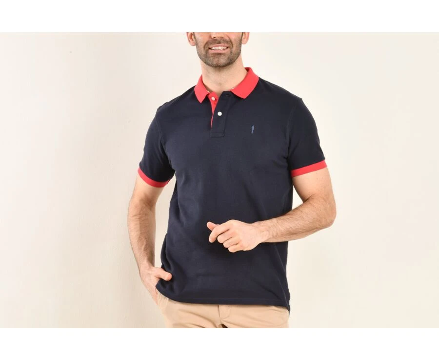 Polo Navy Et Framboise Homme - ARDLEY 3 Polo Navy Et Framboise Homme - ARDLEY