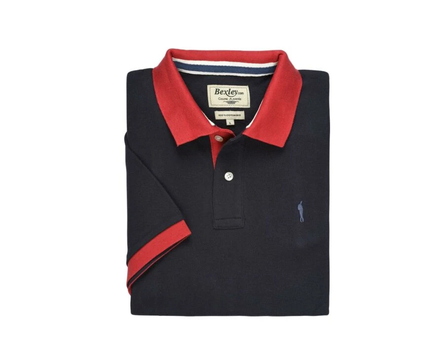 Polo Navy Et Framboise Homme - ARDLEY 8 Polo Navy Et Framboise Homme - ARDLEY – Image 6