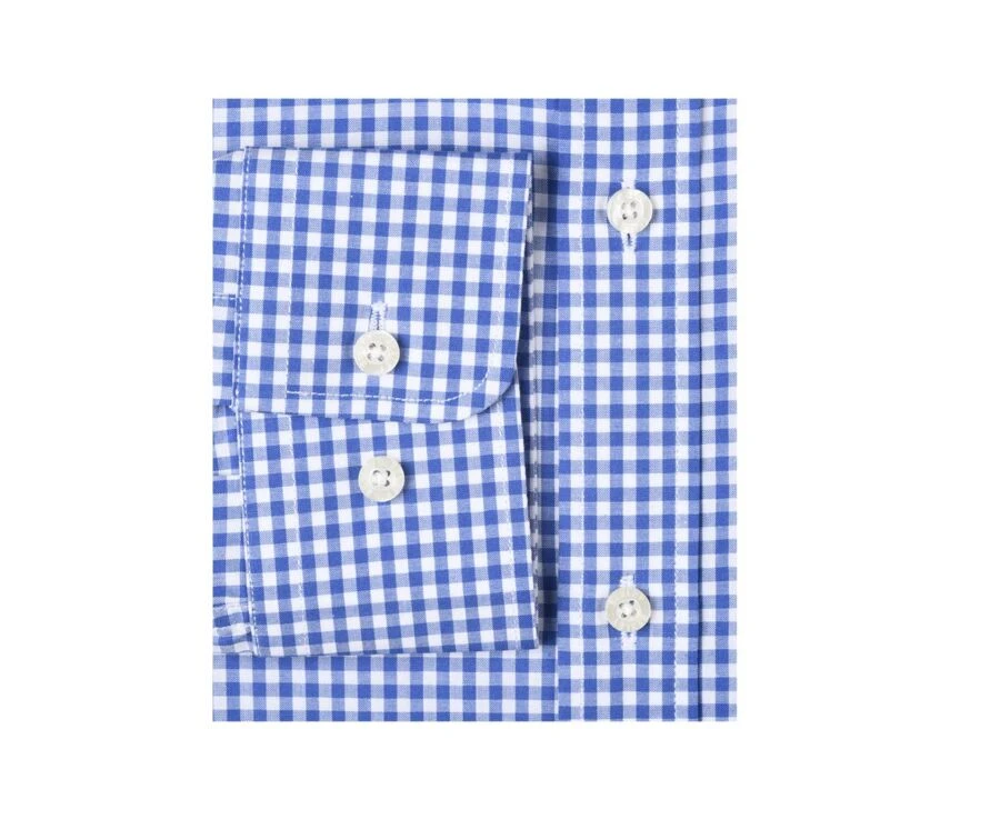 Chemise Coton Blanc à Carreaux Bleus Clairs Et Blancs - RUGGERO 8 Chemise Coton Blanc à Carreaux Bleus Clairs Et Blancs - RUGGERO – Image 6