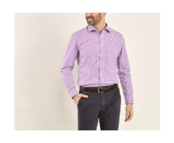 Chemise Coton Blanc à Carreaux Roses, Bleus Et Blancs - RUGGERO