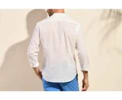 Chemise Coton Lin Blanche Unie - ELIBERT 10 Chemise Coton Lin Blanche Unie - ELIBERT -Boutique Pop Mey Edlich 01400004 elibert blanc 4