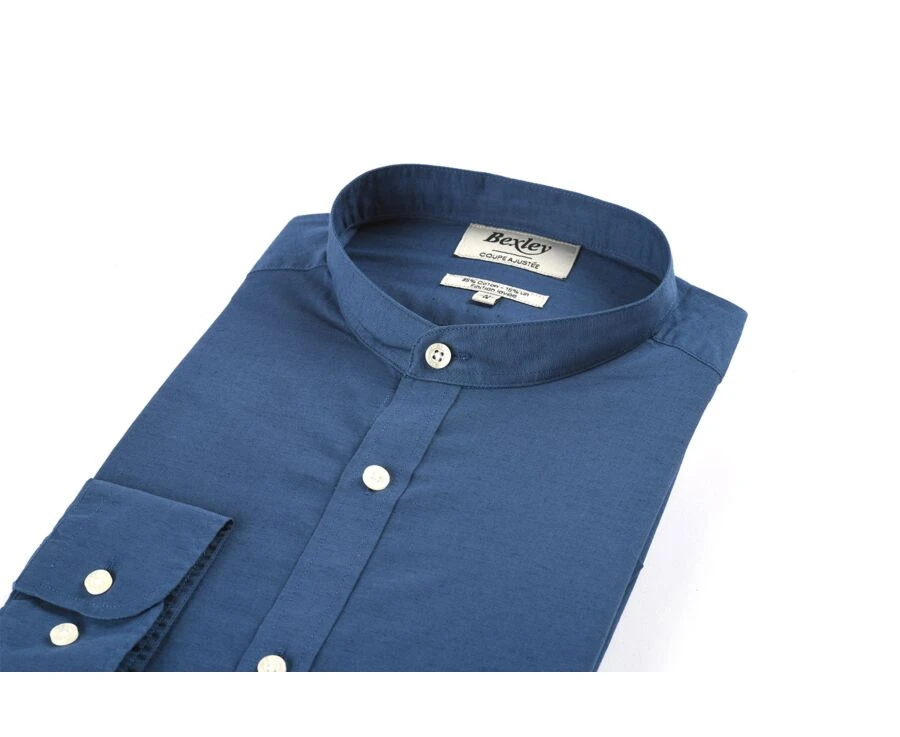 Chemise Coton Lin Indigo Unie - ELIBERT 7 Chemise Coton Lin Indigo Unie - ELIBERT – Image 5