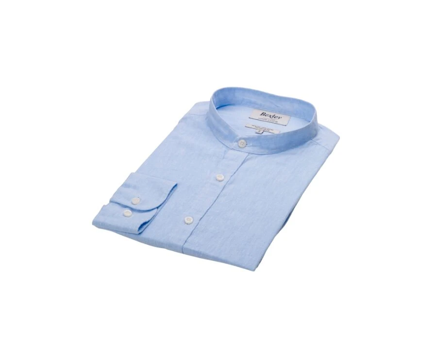 Chemise Coton Lin Chambray Bleu Clair - ELIBERT 7 Chemise Coton Lin Chambray Bleu Clair - ELIBERT – Image 5