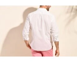 Chemise Coton Lin Blanche Unie - SILBERT -Boutique Pop Mey Edlich 01401004 silbert blanc 4