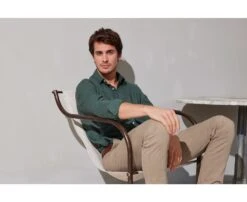 Chemise Coton Lin Vert Foncé Unie - SILBERT -Boutique Pop Mey Edlich 01401059 silbert vert fonce 1