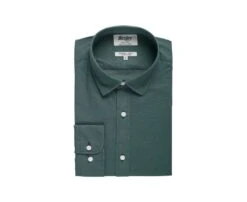 Chemise Coton Lin Vert Foncé Unie - SILBERT -Boutique Pop Mey Edlich 01401059 silbert vert fonce 4
