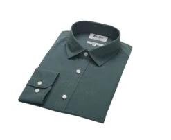 Chemise Coton Lin Vert Foncé Unie - SILBERT -Boutique Pop Mey Edlich 01401059 silbert vert fonce 5
