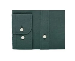 Chemise Coton Lin Vert Foncé Unie - SILBERT -Boutique Pop Mey Edlich 01401059 silbert vert fonce 6