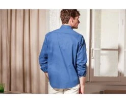 Chemise Coton Lin Indigo Unie - SILBERT -Boutique Pop Mey Edlich 0140106d silbert indigo 4 1