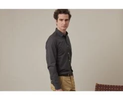 Chemise Coton Lin Charbon - SILBERT 11 Chemise Coton Lin Charbon - SILBERT -Boutique Pop Mey Edlich 01401093 silbert charbon 3