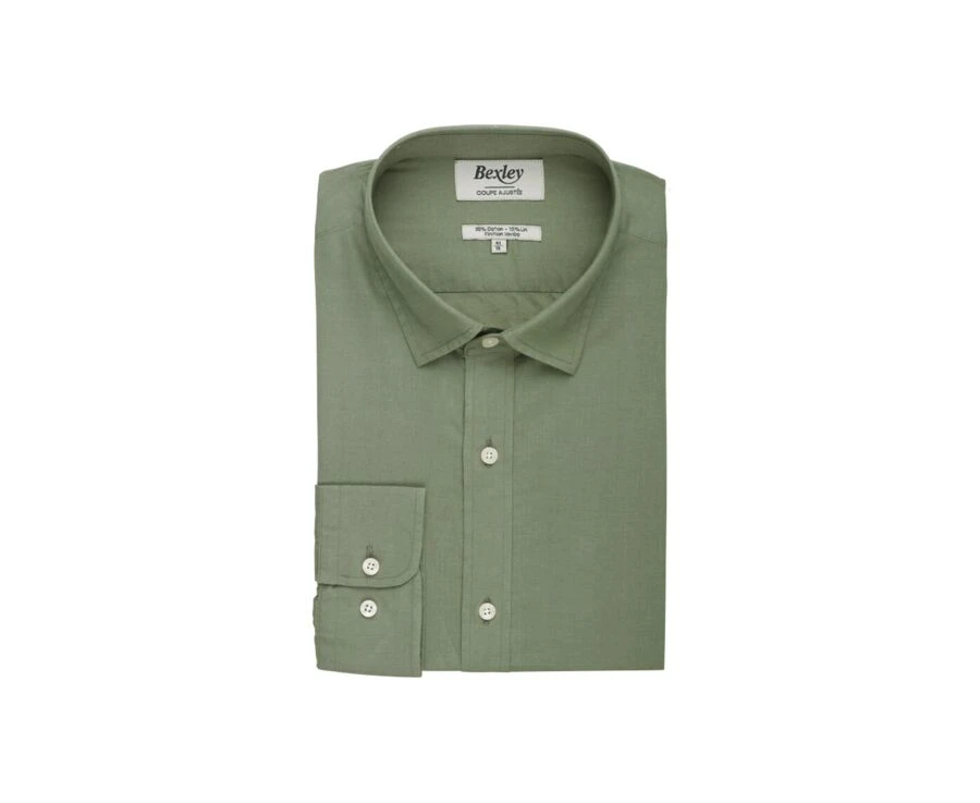 Chemise Coton Lin Vert Sauge - SILBERT 6 Chemise Coton Lin Vert Sauge - SILBERT – Image 4