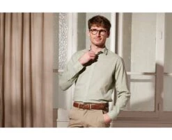 Chemise Coton Lin Vert Tilleul Unie - SILBERT -Boutique Pop Mey Edlich 014010b6 silbert vert tilleuil 3