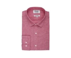 Chemise Coton Lin Chambray Rouge - SILBERT -Boutique Pop Mey Edlich 014010cu silbert chambray rouge 4 bis