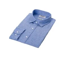 Chemise Coton Lin Chambray Bleu Et Océan - SILBERT -Boutique Pop Mey Edlich 014010cv silbert chambray bleu ocean 5 bis