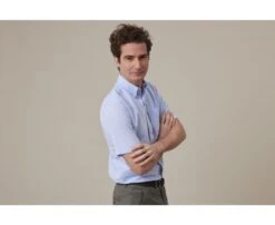 Chemise Coton Et Lin Chambray Bleu - Poche Poitrine - COLTEN MC -Boutique Pop Mey Edlich 014020b7 colten mc chambray bleu 3