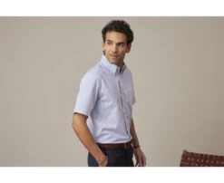 Chemise Coton Blanche à Petits Carreaux Bleu Océan - TIM MC -Boutique Pop Mey Edlich 0141200f tim mc bleu ocean et blanc 3