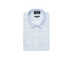 Chemise Coton Blanche Imprimée Fleurs Bleues - FLORANTIN MC -Boutique Pop Mey Edlich 0141300a florantin mc bleu et blanc 1